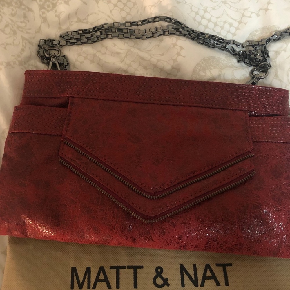 Red vegan leather Matt and Nat Handbag